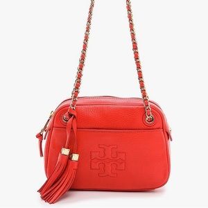 Tory Burch Thea Bag Red Chain Strap Crossbody